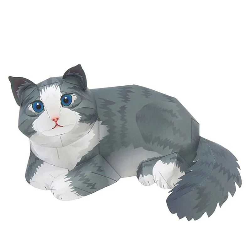 Art Craft Cardboard - ノルウェージャン・フォレスト・キャット 折り紙アート ミニキュート 3Dペーパーモデル ペーパークラフト 動物