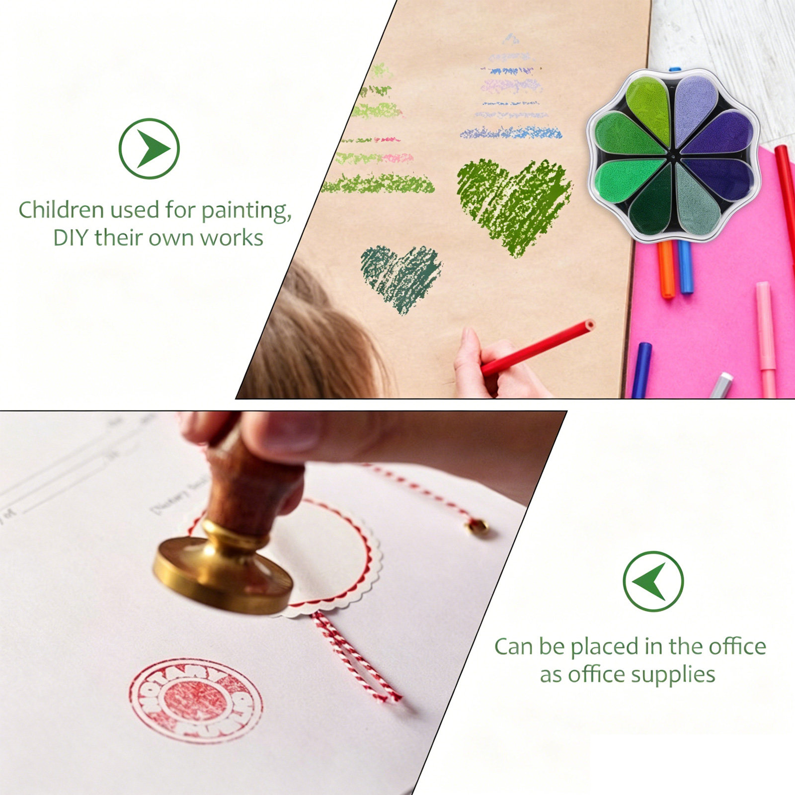 クラフト用インクパッド。コンパクトなデザインで、多色スタンプ - Art And Craft For Nursery のレビューと価格